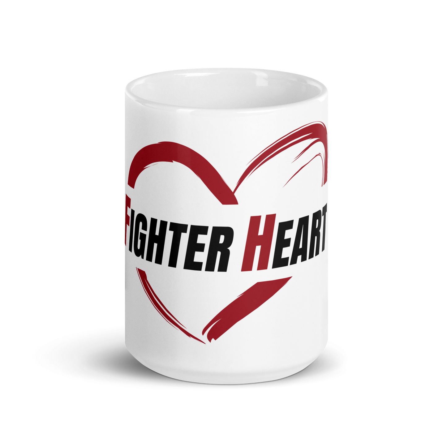 Large 16oz FighterHeart mug - white