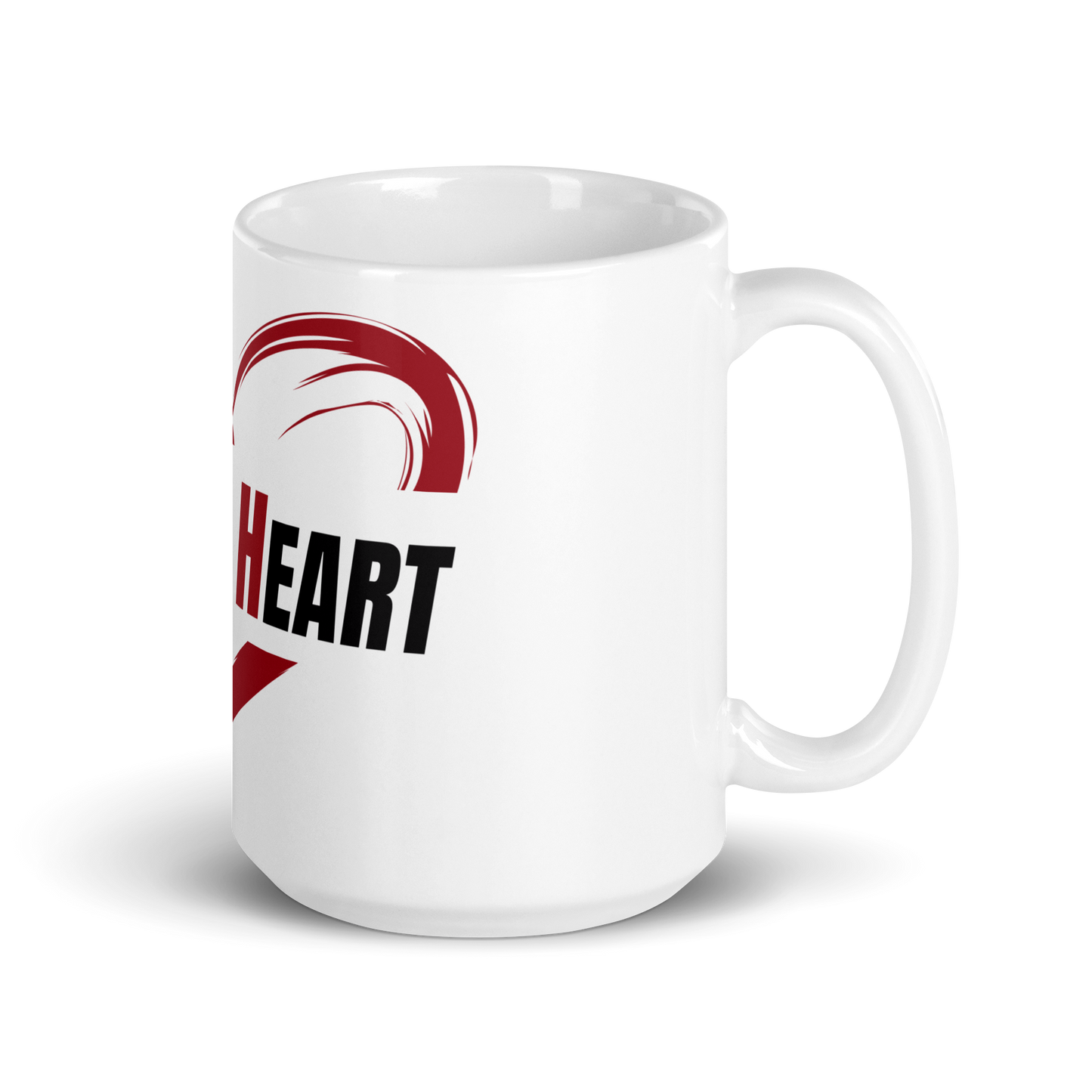 Large 16oz FighterHeart mug - white