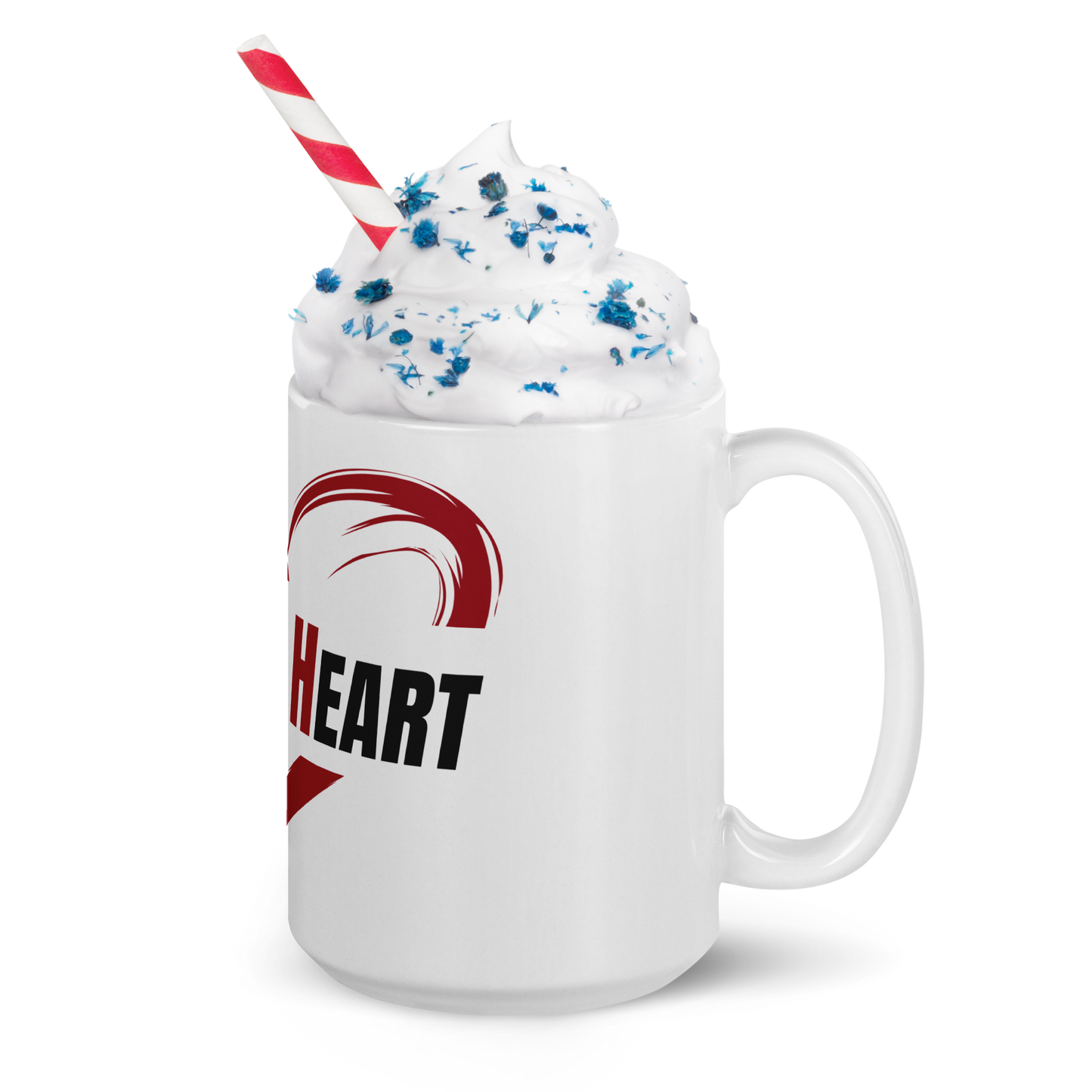 Large 16oz FighterHeart mug - white